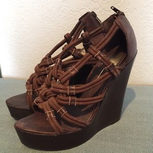 Dolce Vita Brown Niko Knotted Wedge Sandals